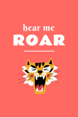 Funny Phrase with Roaring Tiger