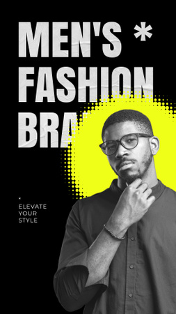 Fashion Ad with Stylish Young Guy Instagram Video Story Design Template