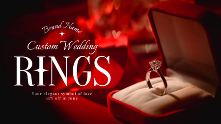 Ontwerpsjabloon van Full HD video van Ring met diamant in doos met aanbieding voor sieradenverkoop