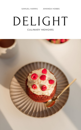 Delicious Dessert with raspberries Book Cover tervezősablon