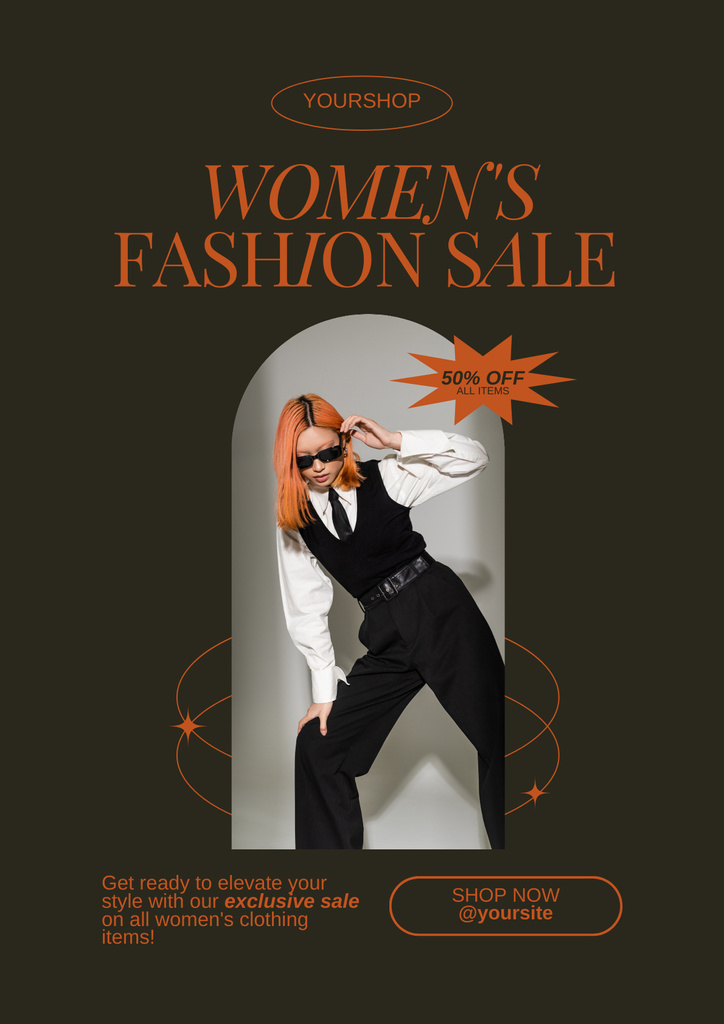 Sale of Women's Fashion Wear Poster Design Template