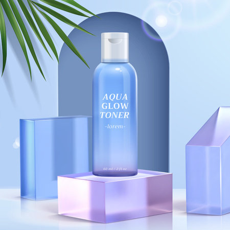 Plantilla de diseño de Skincare Offer with Lotion Bottle Animated Post 