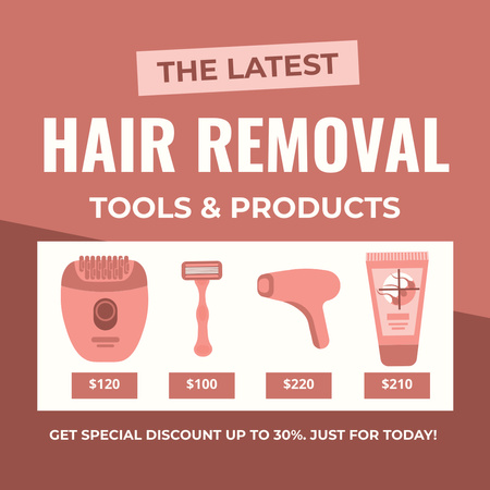 Sale of Hair Removal Tools and Products Instagram Design Template