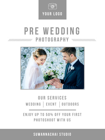 Plantilla de diseño de servicios de fotografía de bodas Poster US 