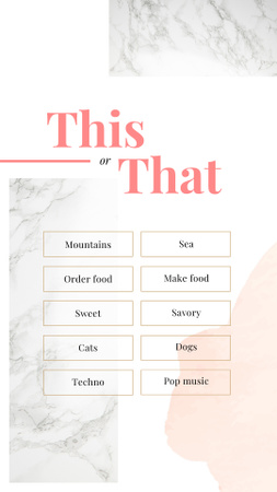 This or That Form on Colorful Textures Instagram Story Design Template