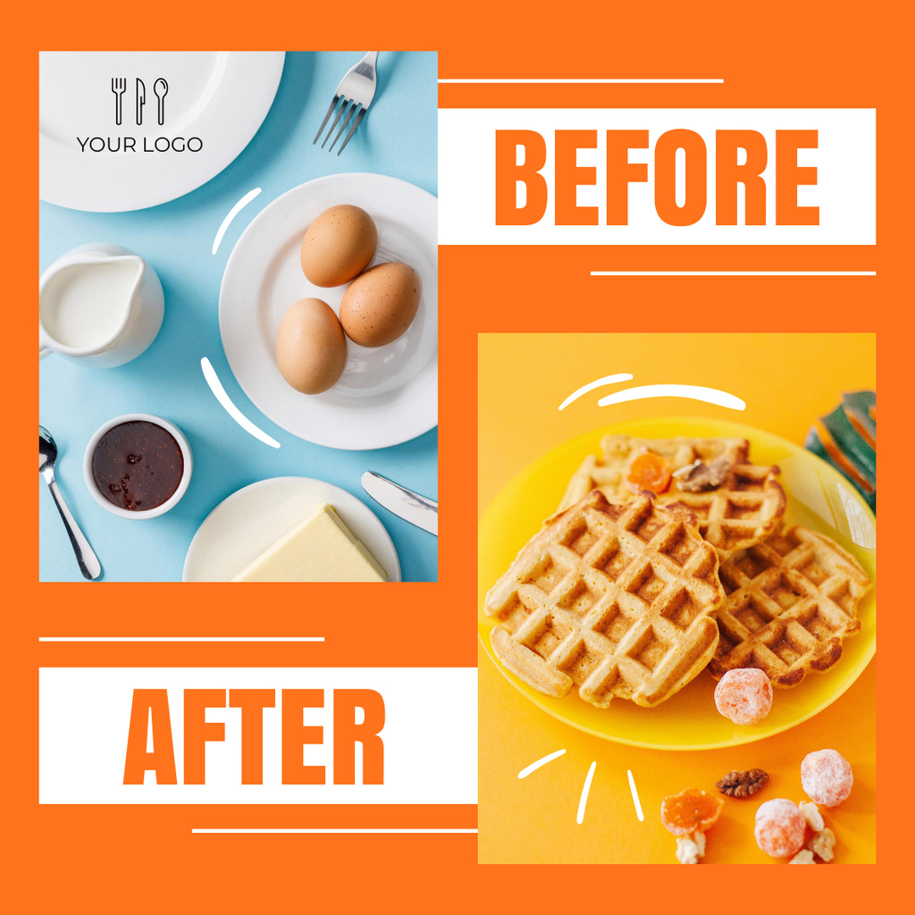 Modèle de visuel Ingredients Preparation for Cooking Waffles - Instagram