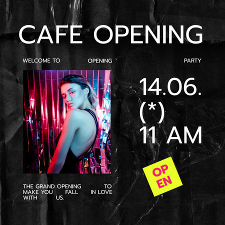 Cafe Opening Announcement Instagram Tasarım Şablonu