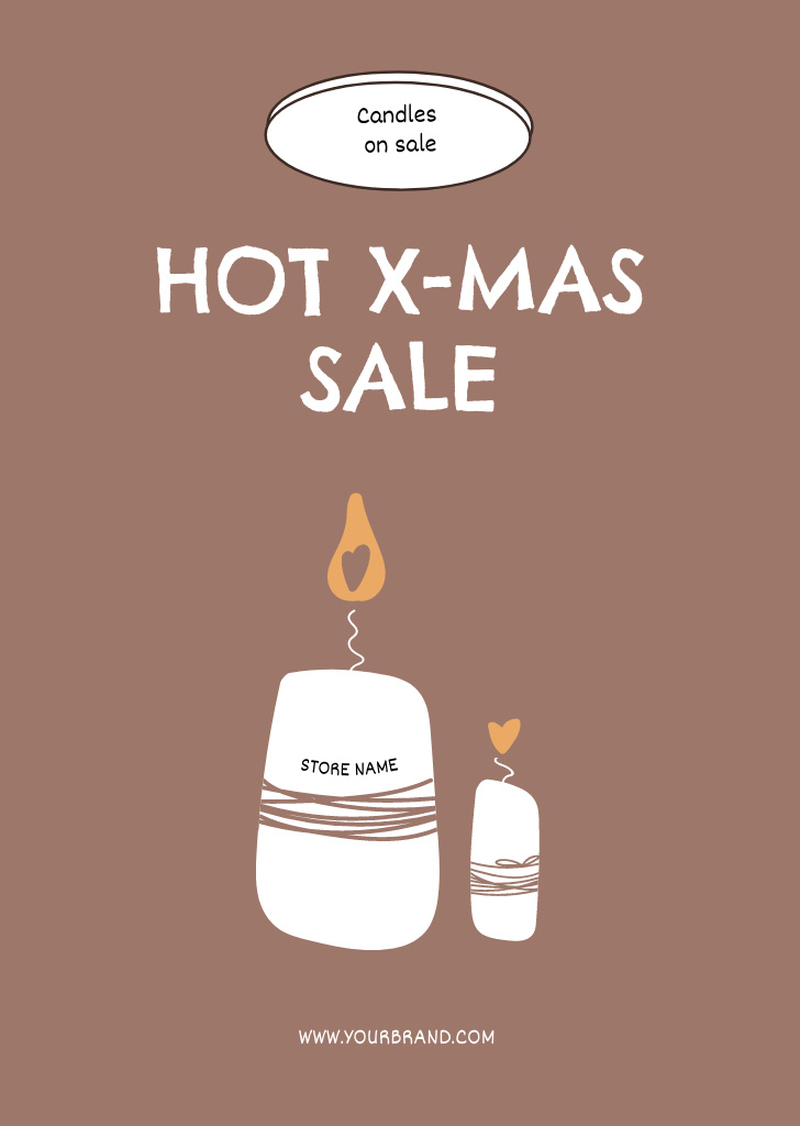 Christmas In July Sales For Holiday Candles Postcard A6 Vertical Πρότυπο σχεδίασης