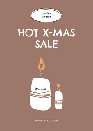 Christmas In July Sales For Holiday Candles Postcard A6 Vertical Design Template