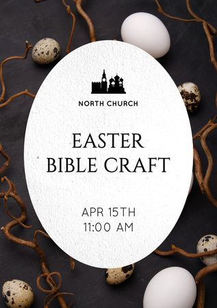 Designvorlage Easter Bible Craft Announcement für Flyer A5