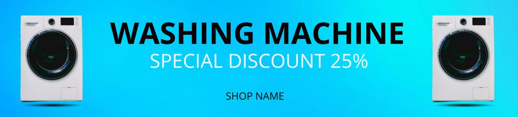 Washing Machine Special Discount Blue Ebay Store Billboard tervezősablon