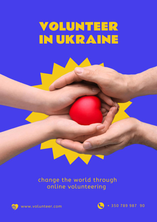 Template di design Volunteering Motivation during War in Ukraine Poster