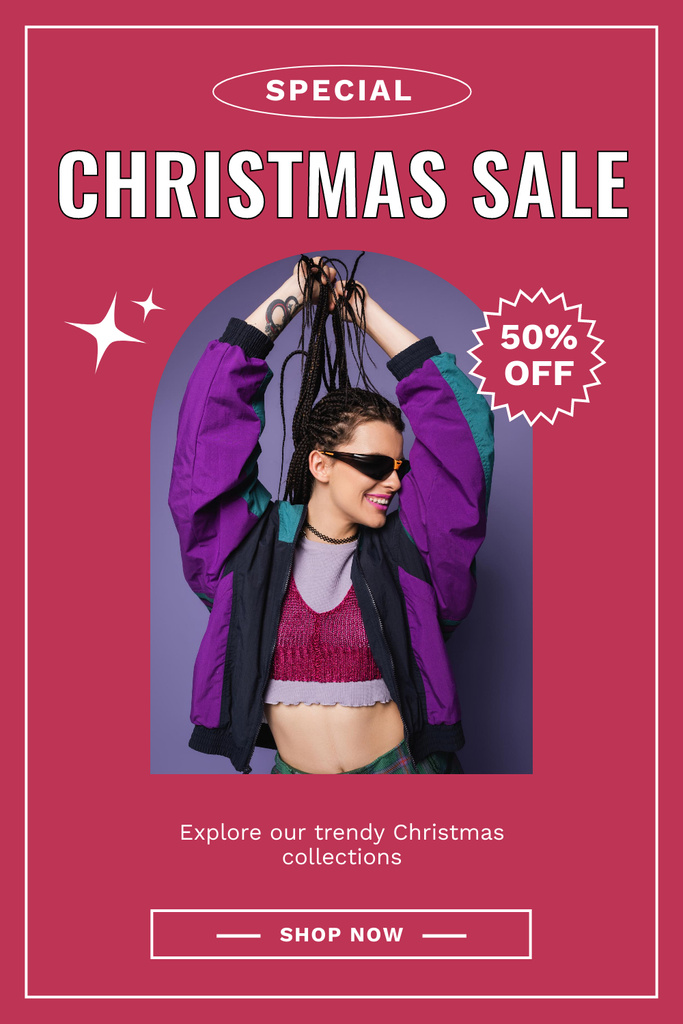 Plantilla de diseño de Christmas Fashion Sale Advertisement Pinterest 