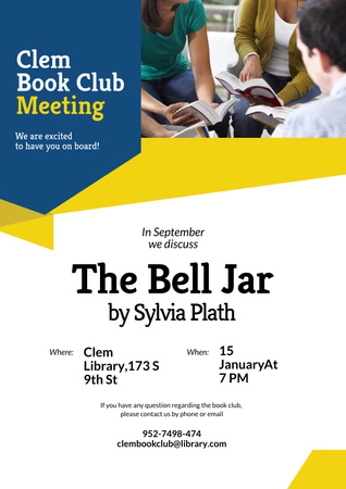 Book Club Promotion with Students Poster Design Template