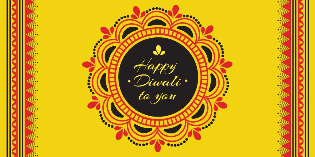 Happy Diwali celebration with Ornament Imageデザインテンプレート