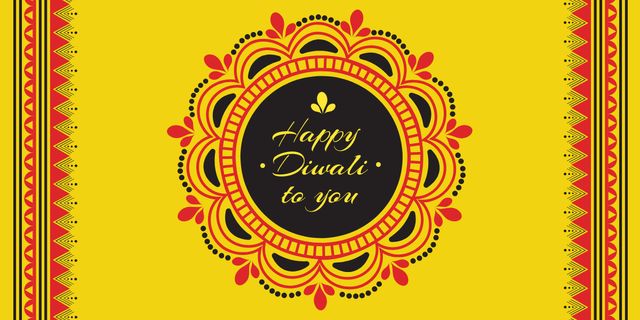 Happy Diwali celebration with Ornament Image Design Template