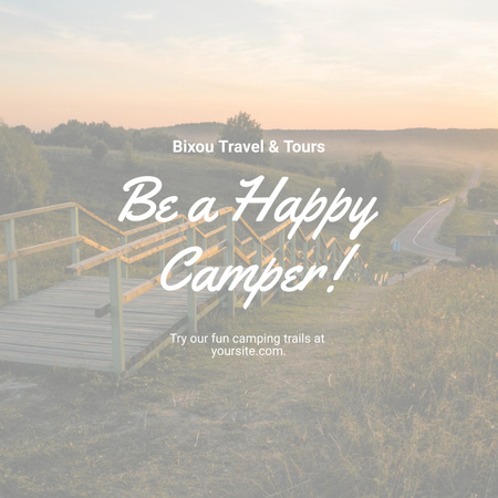 Designvorlage Inspiration für Camping mit Landschaft für Instagram