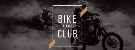 Ontwerpsjabloon van Facebook cover van Bike Club Ad with Bikers Riding Motorcycle race