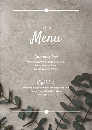Designvorlage Minimalist Wedding Food List on Grey Concrete für Menu