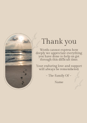 Funeral Thank You Card on Beige