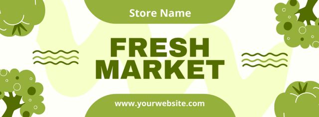 Fresh Market of Fruits and Vegetables Facebook cover Design Template