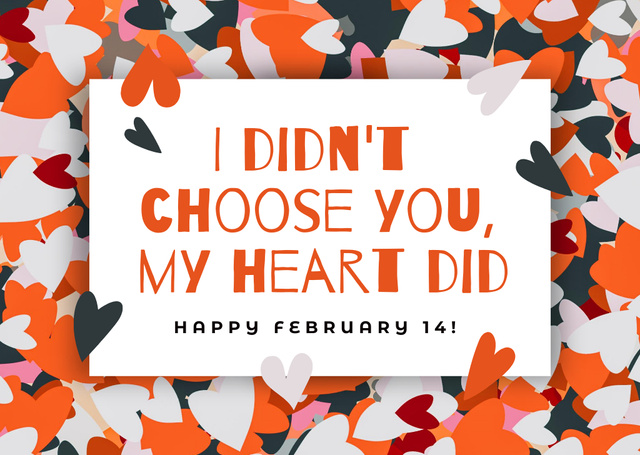 Valentine's Day Greeting with Colorful Hearts Postcard Šablona návrhu