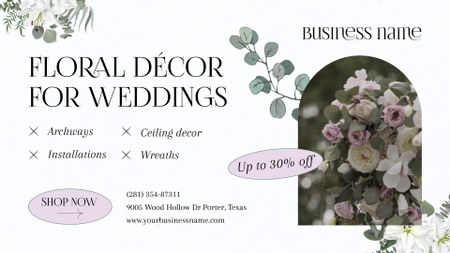 Floral Decor For Weddings With Roses Blooming Full HD video Design Template
