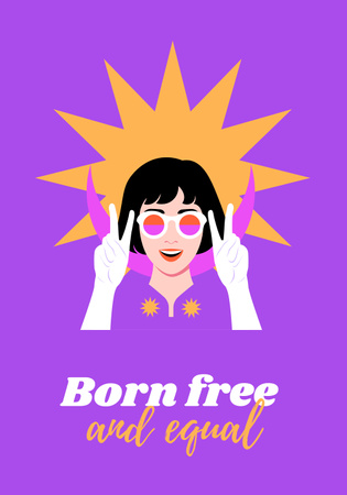 Фраза о равенстве и женской свободе Poster 28x40in – шаблон для дизайна