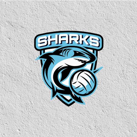 Sport Team Emblem with Shark Logo tervezősablon