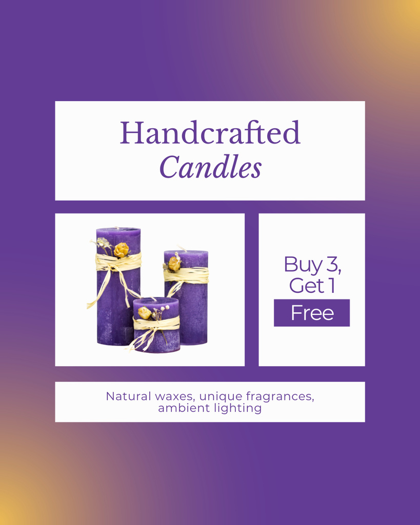 New Handcrafted Candle Designs Offer Instagram Post Vertical Πρότυπο σχεδίασης