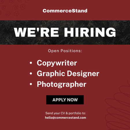 Announcement Hiring Employees on Red Instagram Design Template