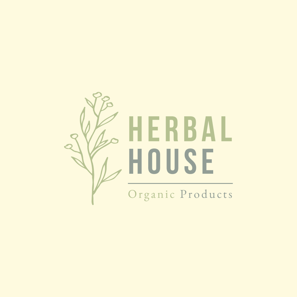 Organic and Herbal Products Logo Modelo de Design