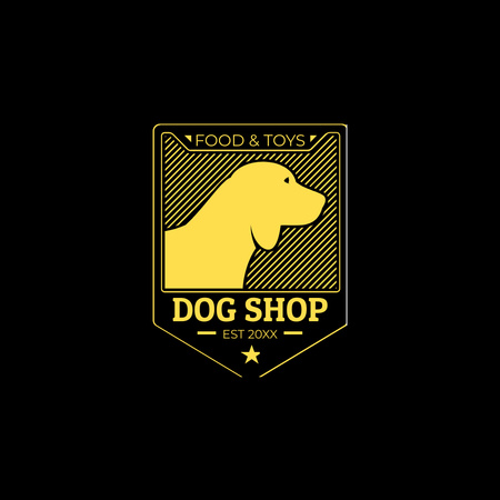Krmivo a hračky pro psy Animated Logo Šablona návrhu