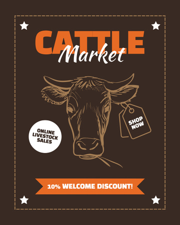 Online Sale of Livestocks Instagram Post Vertical Design Template