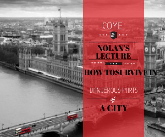 City quote with London view Medium Rectangle Design Template