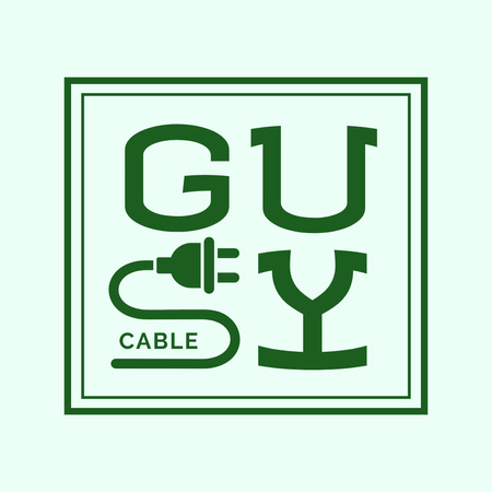 Template di design Disegno del logo del servizio di cavo Guy Logo