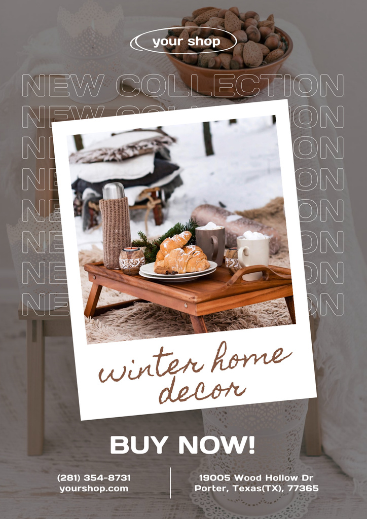 Winter Offer of Cozy Home Decor Posterデザインテンプレート