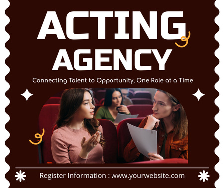 Acting Agency Services with Young Actors Facebook Design Template