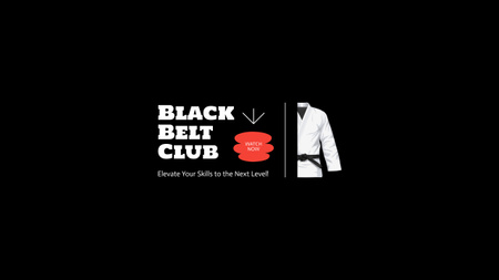 Plantilla de diseño de Club de cinturón negro con kimono blanco Youtube 