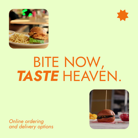 Platilla de diseño Yummy Meals With Delivery Option In Fast Restaurant Animated Post