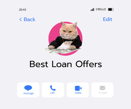 Template di design funny boss cat per i servizi finanziari Large Rectangle