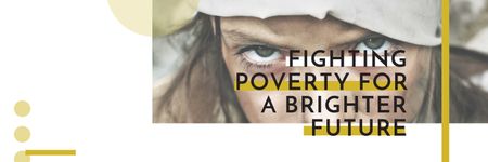 Ontwerpsjabloon van Twitter van Citation about Fighting poverty for a brighter future