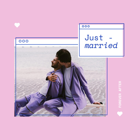 Designvorlage Wedding Celebration with Two Men in Love für Instagram
