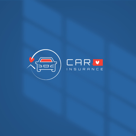 Modèle de visuel Emblème de la compagnie d'assurance automobile - Logo