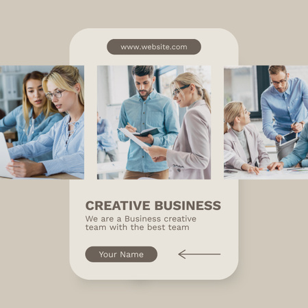 creative business team szolgáltatások LinkedIn post tervezősablon
