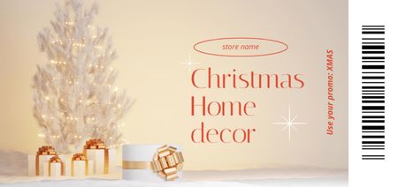 Plantilla de diseño de Oferta de venta de decoración navideña para el hogar con regalos Coupon Din Large 