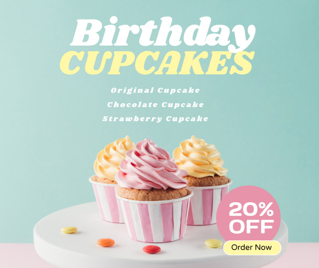 Plantilla de diseño de Birthday Cake Discount Offer Facebook 