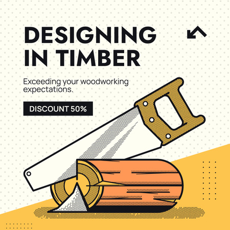 Superb Carpentry And Designing At Half Price Offer Instagram AD Design Template