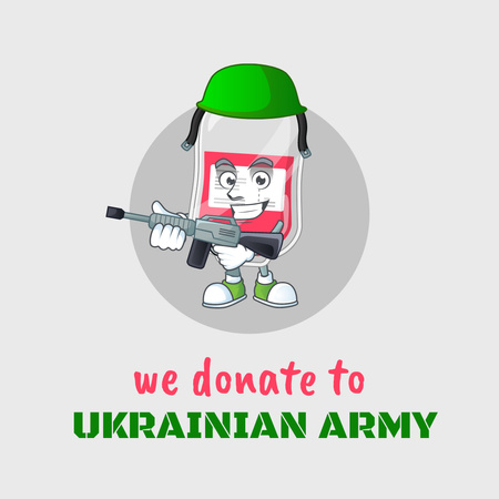 Blood Donation Motivation during War in Ukraine Instagram Design Template