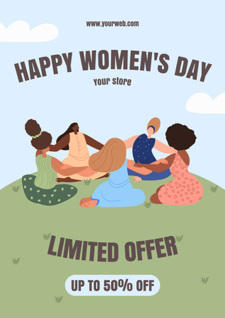 Ontwerpsjabloon van Poster van Vrouwen rusten op Internationale Vrouwendag